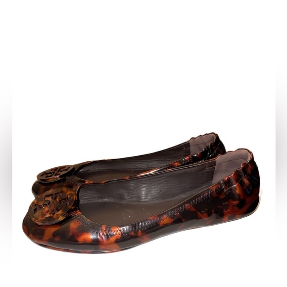 Tory Burch Minnie Ballet Flats Tortoise Patent Size 8 – Classic Foldable Style - Picture 3 of 7